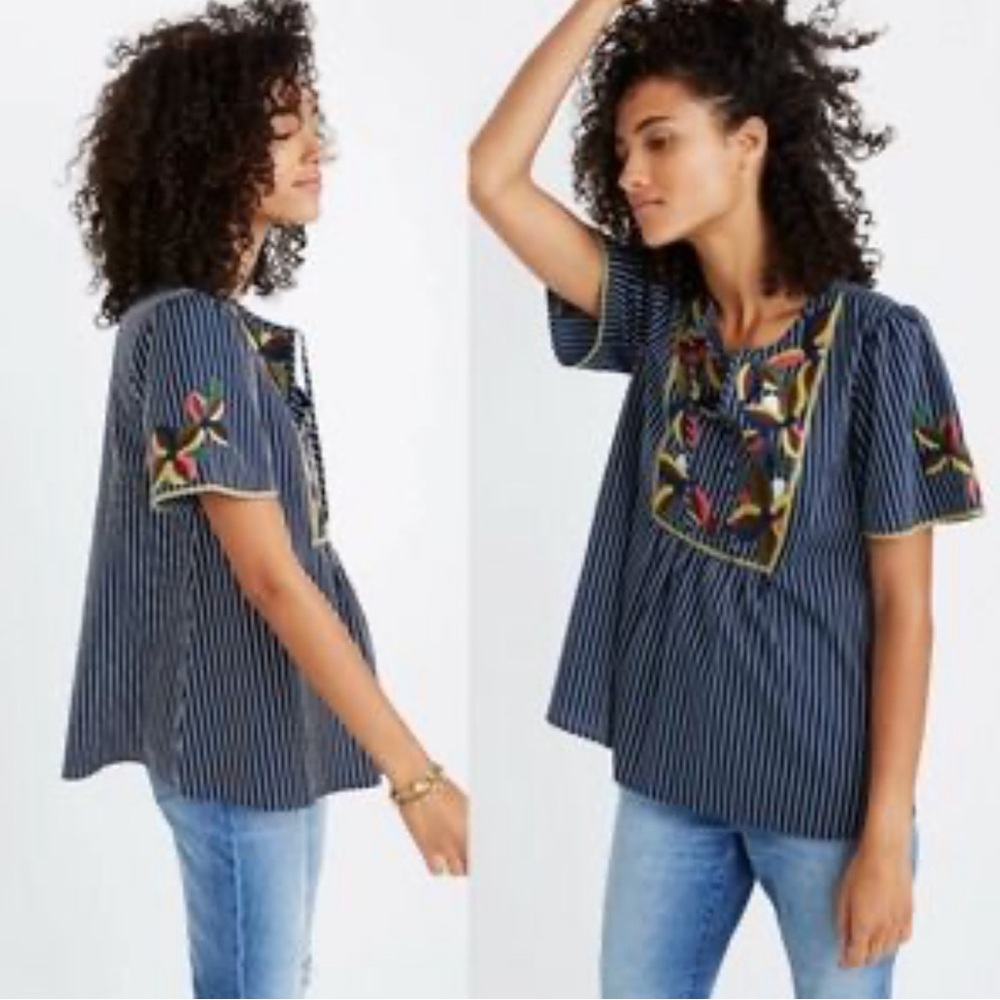 Madewell Fable Embroidered Top, Small - Picture 6 of 6
